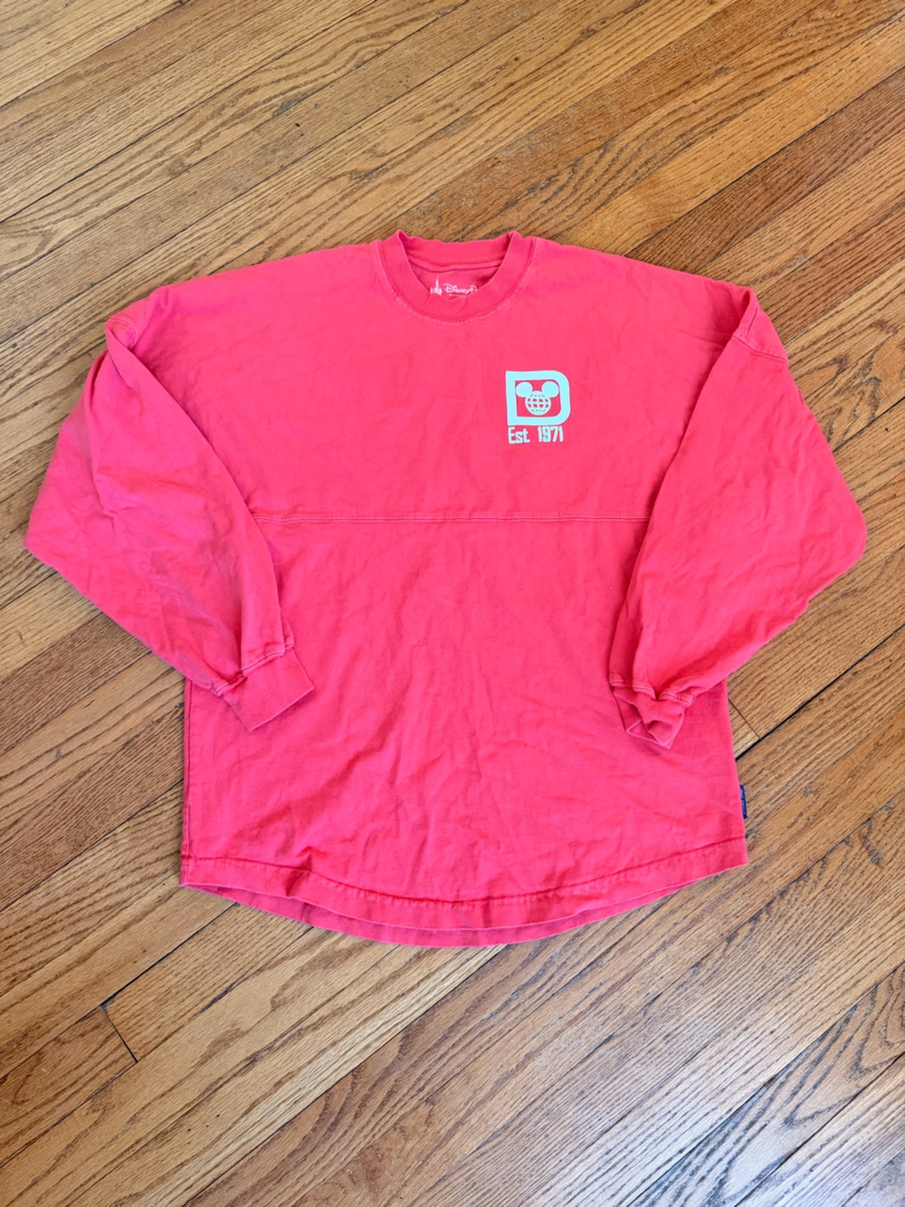 Disney Parks Walt Disney World Spirit Jersey Shirt XS Coral Pink Est. 1971